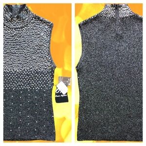 Black & Silver Sparkling Sequin Top